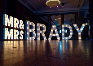5ft MR&MRS Light Up Letters with Surname for Weddings