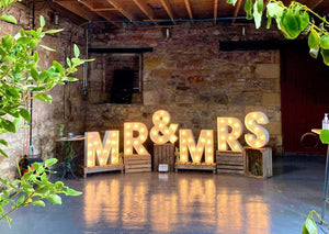 2ft Rustic MR&MRS Light Up Letters for Weddings