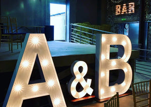 5ft Initials light up letters for Barn Wedding