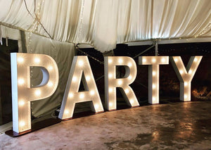 5ft Party light up letters for Barn Wedding