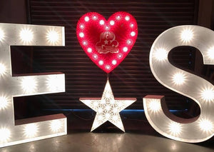 5ft Initials light up letters with Love Heart for Weddings