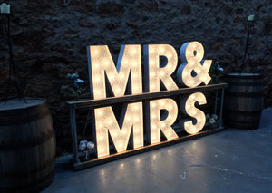 2ft MR&MRS Rustic Light Up Letters for Weddings