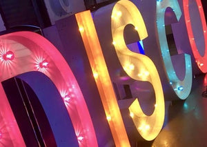 5ft Disco light up letters for Weddings