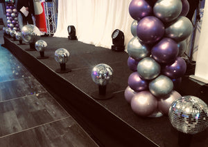 Mirror Balls Front of Stage 