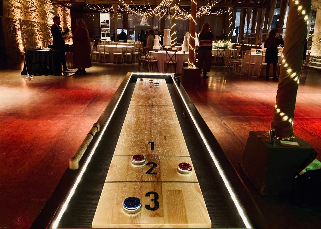Shuffleboard Event 9ft SHUFFLEBOARD TABLE - GO2 Event Hire