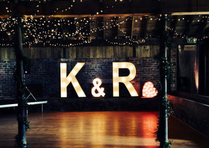 5ft Initials light up letters for Barn Wedding