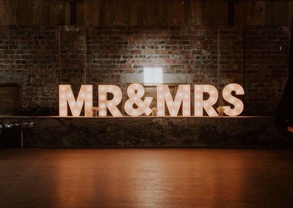 MR MRS Light Up Letters GO2 Event Hire