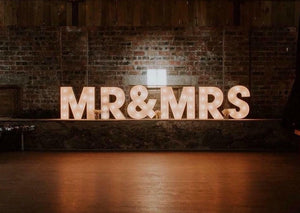 2ft MR&MRS Light Up Letters for Barn Weddings