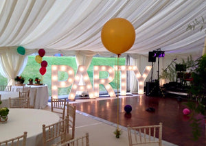 5ft PARTY light up letters for Marquee Wedding