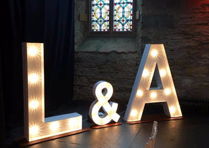 5ft Initials light up letters for Church Weddings