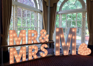 2ft  MR&MRS  with Initials Light Up Letters for Weddings