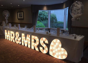 2ft MR&MRS Light Up Letters for Wedding day top table