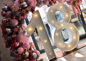 5ft Light Up Numbers with Balloon Arch