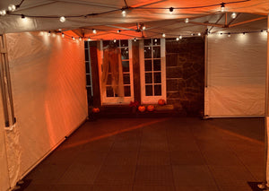 Marquee hire with Festoon Lighting