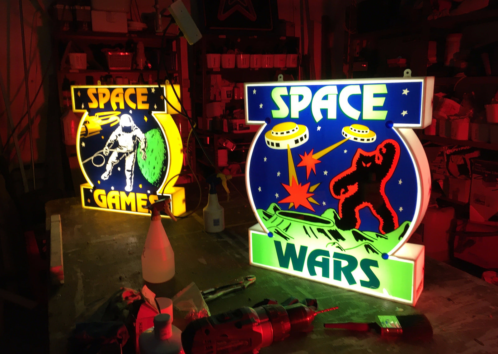 Vintage Arcade Game Signs 
